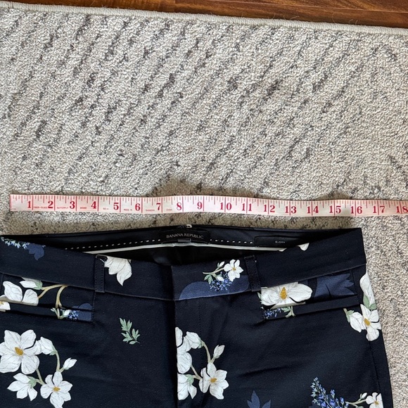 Banana Republic Sloan Black Floral Straight Leg Pants - Picture 6 of 9